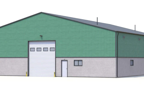 Gedung Industri Hijau 32 PBR Model 3D