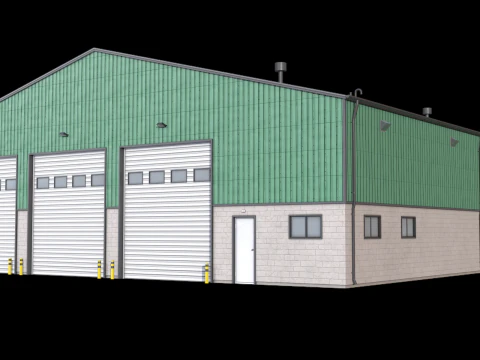 Gedung Industri Hijau 32 PBR Model 3D