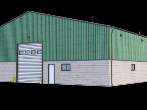 Gedung Industri Hijau 32 PBR Model 3D