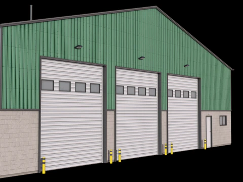 Gedung Industri Hijau 32 PBR Model 3D