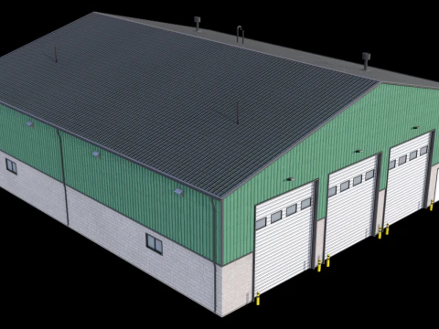 Gedung Industri Hijau 32 PBR Model 3D