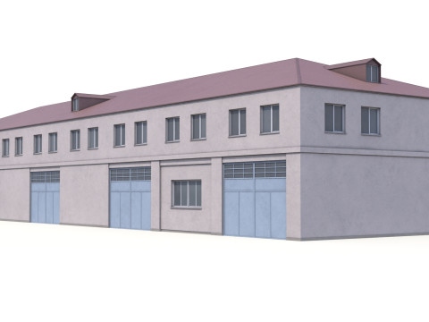 Edificio Industriale 33 PBR Modello 3D