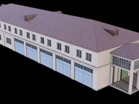 Industriegeb&auml;ude 33 PBR 3D Modell