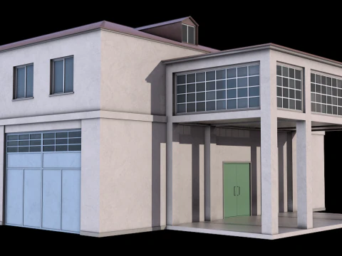 Industriegeb&auml;ude 33 PBR 3D Modell