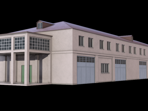 Edificio Industriale 33 PBR Modello 3D
