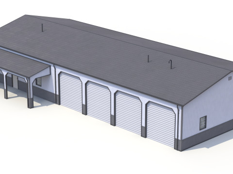 Edificio Industriale 34 PBR Modello 3D