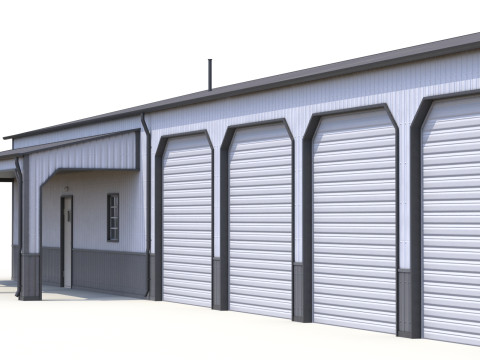 Edificio Industriale 34 PBR Modello 3D