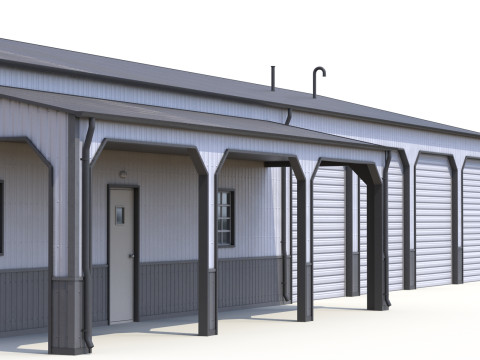 Edificio Industriale 34 PBR Modello 3D