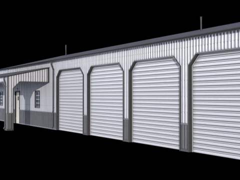 Edificio Industriale 34 PBR Modello 3D