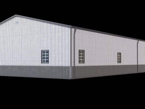 Edificio Industriale 34 PBR Modello 3D