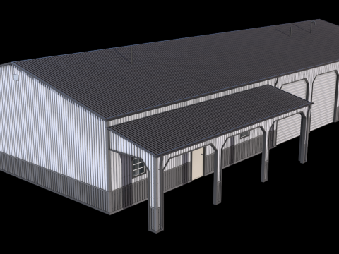 Edificio Industriale 34 PBR Modello 3D