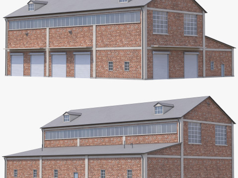 Brick Industrial Building 35 PBR 3D Model