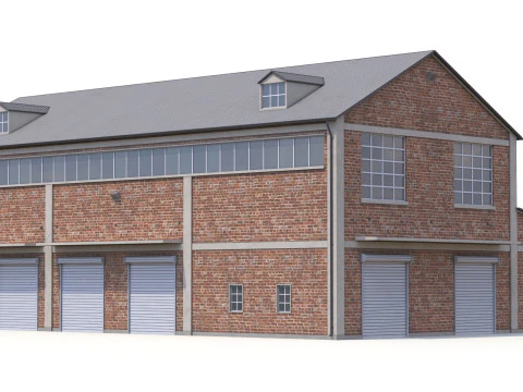 Brick Industrial Building 35 PBR 3D Model