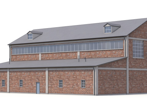 Bangunan Industri Batako 35 PBR Model 3D