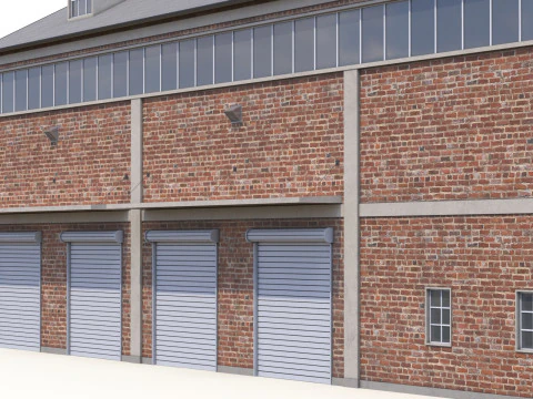 Brick Industrial Building 35 PBR 3D Model