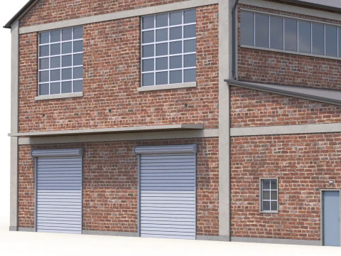 Brick Industrial Building 35 PBR 3D Model
