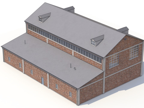Bangunan Industri Batako 35 PBR Model 3D