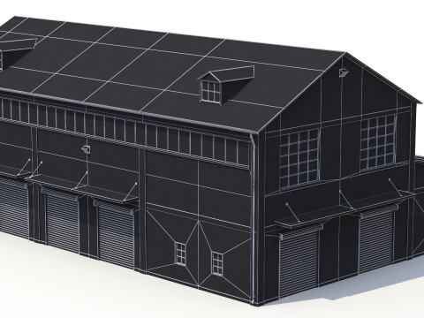 Bangunan Industri Batako 35 PBR Model 3D