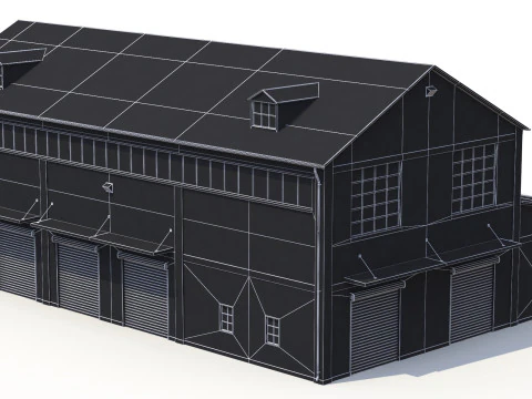 Brick Industrial Building 35 PBR 3D Model