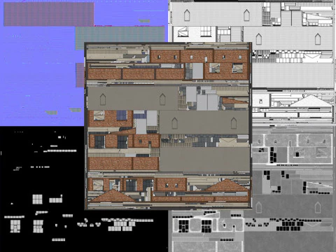 Brick Industrial Building 35 PBR 3D Model