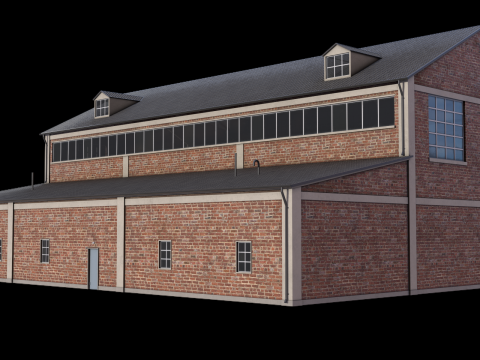 Bangunan Industri Batako 35 PBR Model 3D