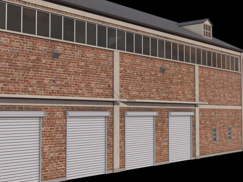 Brick Industrial Building 35 PBR 3D Model