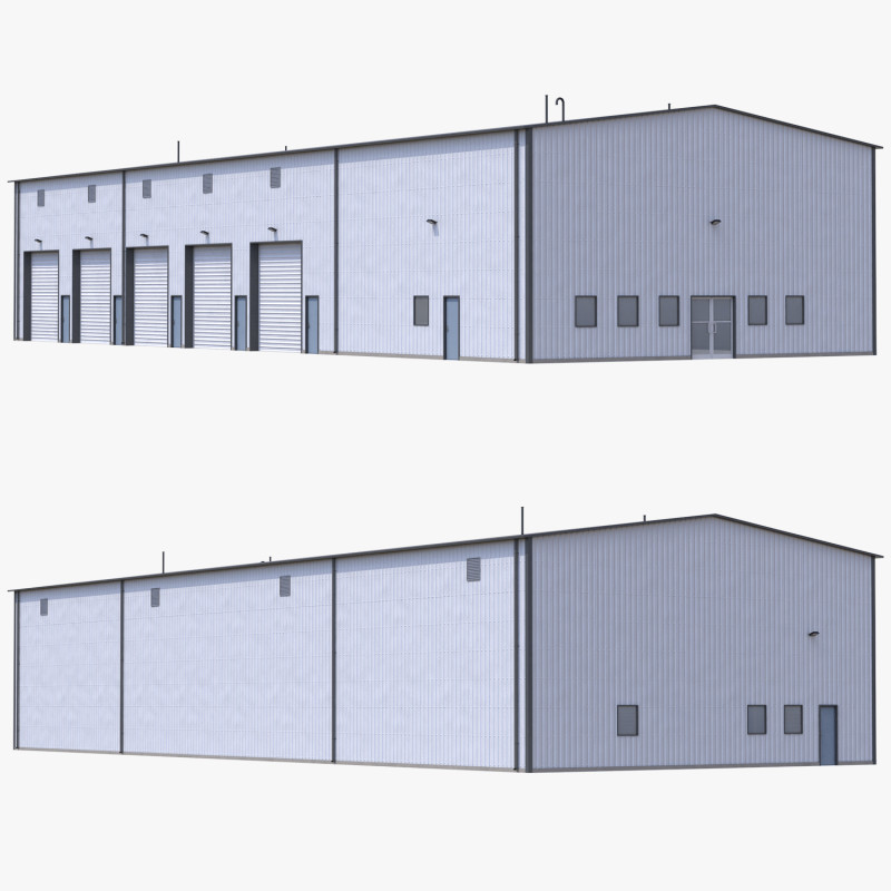 Gedung Industri 36 PBR Model 3D .c4d .max .obj .3ds .fbx .stl .blend 