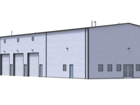 Gedung Industri 36 PBR Model 3D