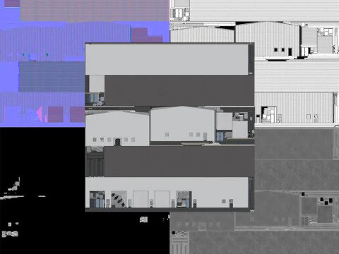 산업용 건물 36 PBR 3D 모델