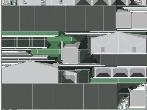 Green Industrial Building 34 PBR 3D Model