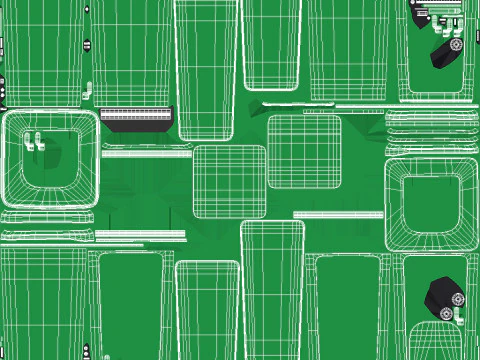 Bidone della spazzatura con ruote Modello 3D