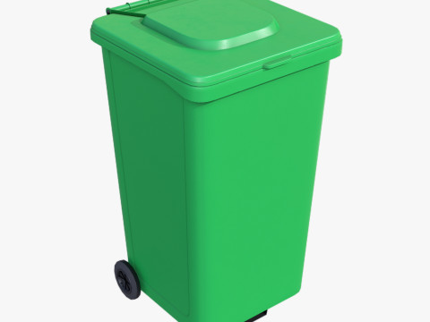 Wheeled Trash Can 3D Model