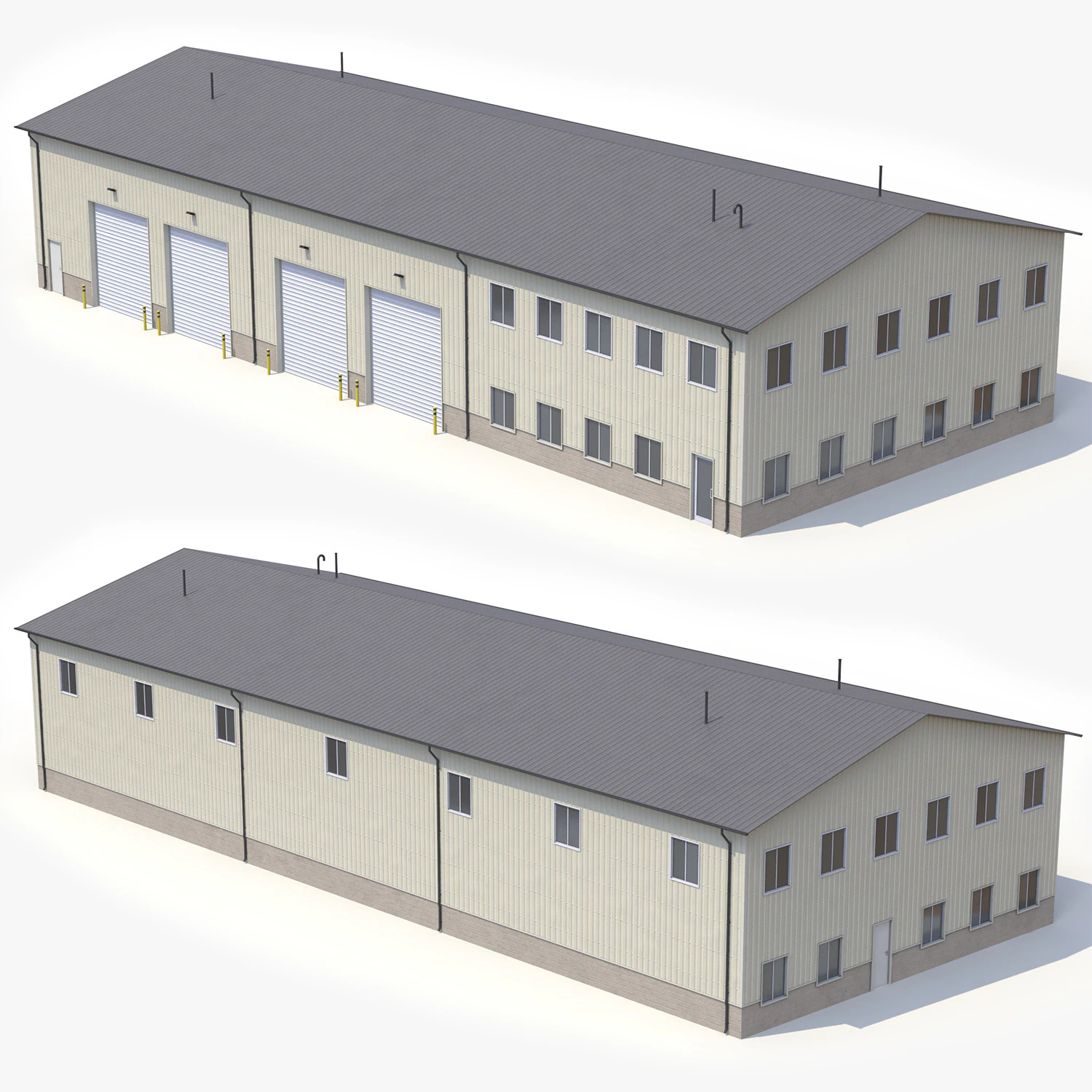 Industrial Building 38 PBR 3D Model .c4d .max .obj .3ds .fbx .stl .blend 