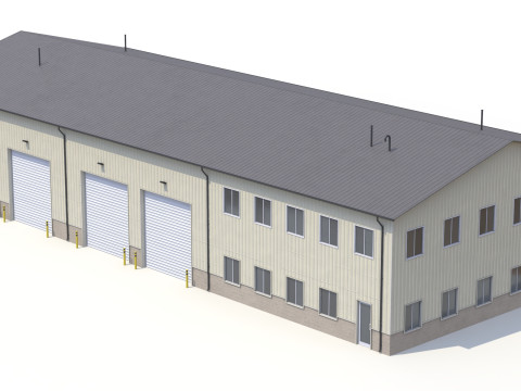 Budynek Przemysłowy 38 PBR Model 3D