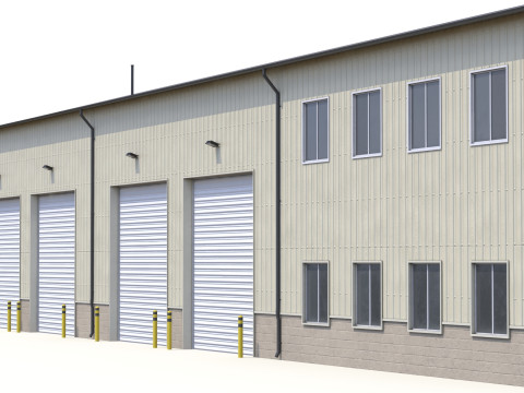 Budynek Przemysłowy 38 PBR Model 3D