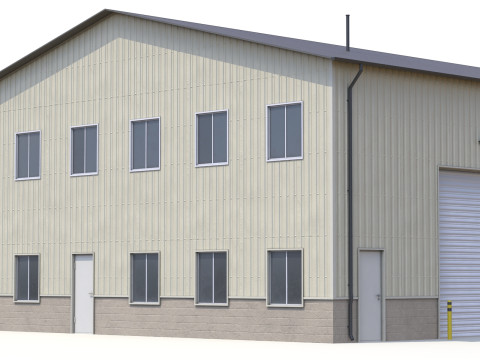 Budynek Przemysłowy 38 PBR Model 3D