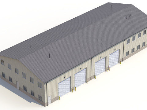 Budynek Przemysłowy 38 PBR Model 3D