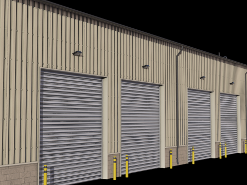 Budynek Przemysłowy 38 PBR Model 3D