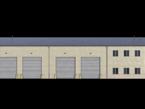 Budynek Przemysłowy 38 PBR Model 3D