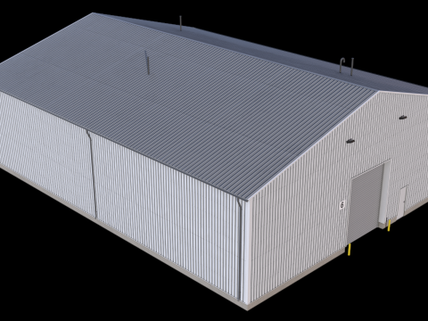 Edificio Industriale 39 PBR Modello 3D