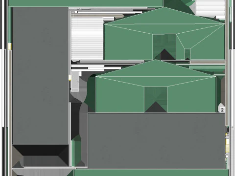 Zielony Budynek Przemysłowy 39 PBR Model 3D