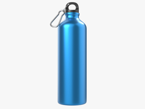 Blue Aluminum Bottle 3D Model