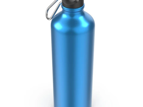 Bottiglia in alluminio blu Modello 3D