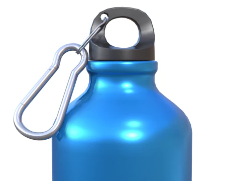 Bottiglia in alluminio blu Modello 3D
