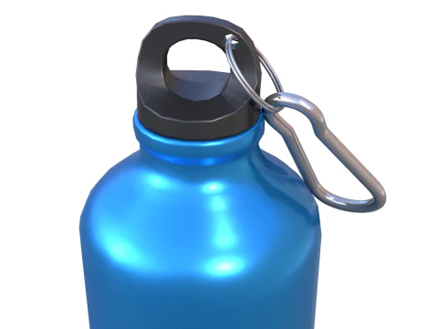 Bottiglia in alluminio blu Modello 3D