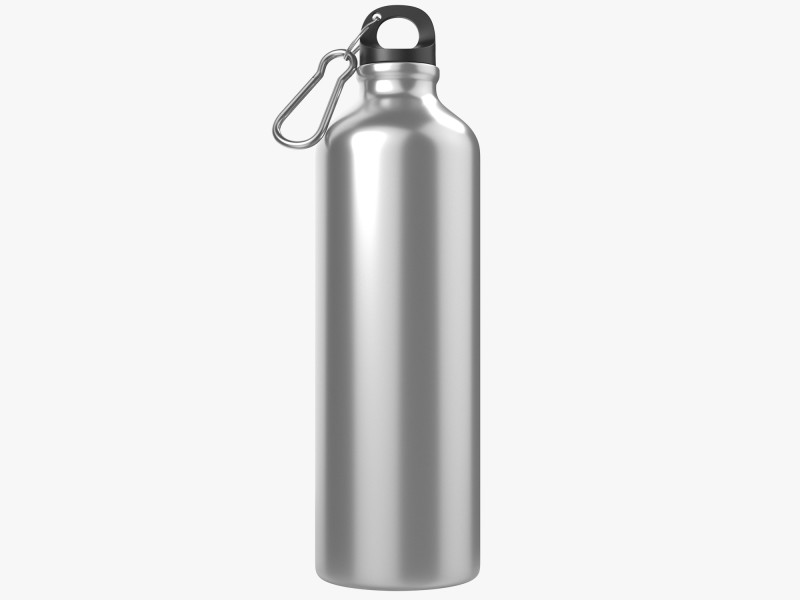 Aluminum Bottle 3D Model .c4d .max .obj .3ds .fbx .stl .blend 