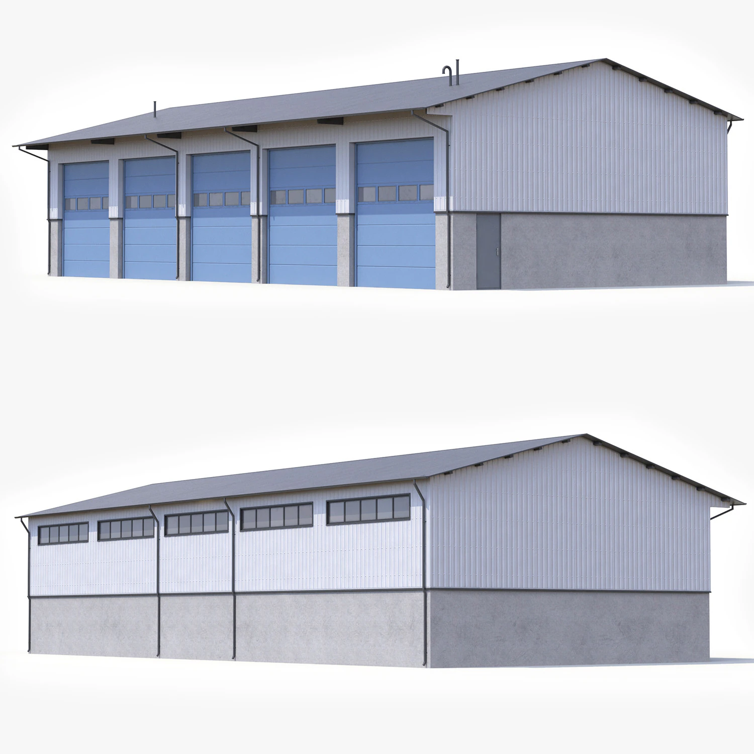 Industrial Building 40 PBR 3D Model .c4d .max .obj .3ds .fbx .stl .blend 
