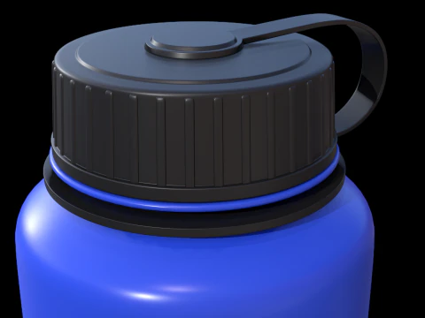 Bottiglia sportiva blu Modello 3D