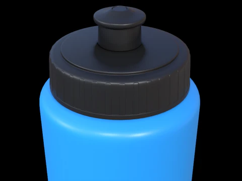 Blue Sports Bottle 2 3D Model