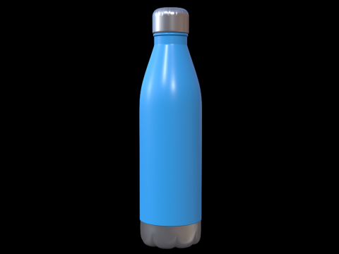 Niebieska butelka na wodę 3 Model 3D